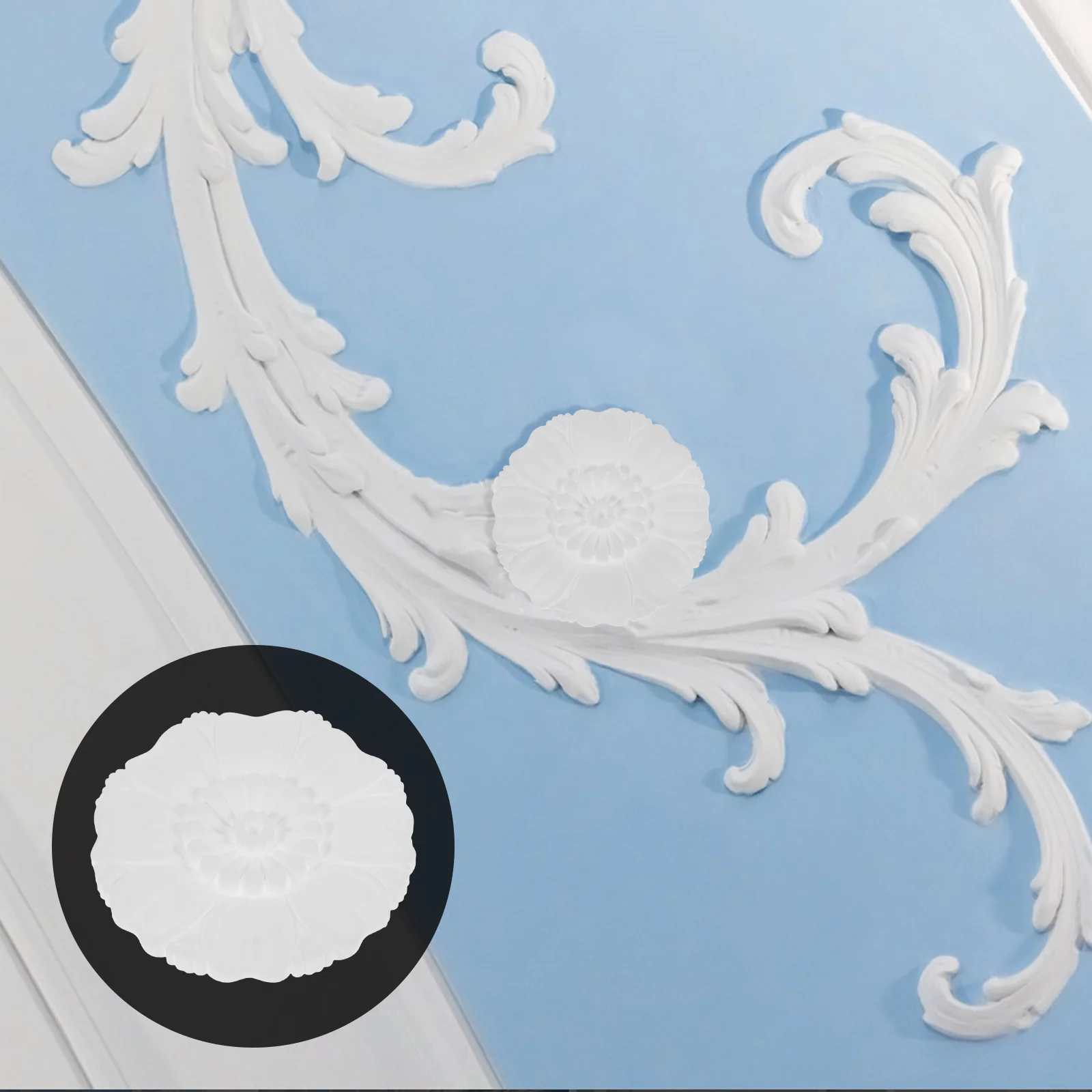 

Indoor Ceiling Medallion Material Elegant Light Fixture Decor Round Medallion For Ceiling Lamp Fan Lighting Decor Canopy