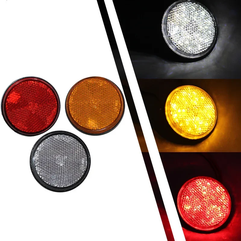 

Motorcycle Brake 24 SMD Car Round Tail Lights Turn Signal Light Lamp ATV LED Reflectors Truck Side Warning Tailight Bulbs