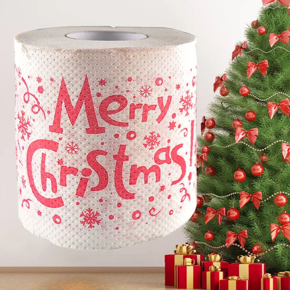 Toilet Paper Roll Bathroom Tissue Soft Home Pulp Halloween Christmas New Year Bathroom Tissue Rolls Christmas Home Decor 2-