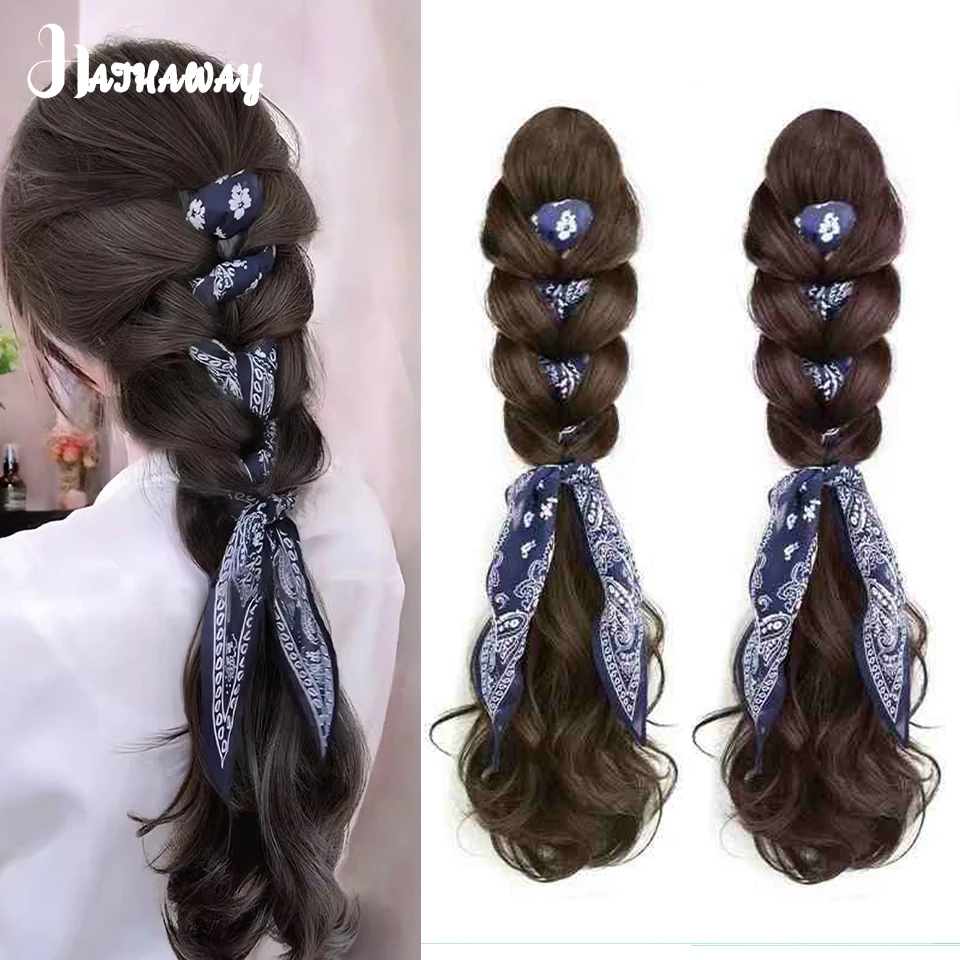 

Synthetic Wig Braid Vintage Cashew Broken Flower Hair Band Braided Hair Clip Twist Braid Natural Seamless Connection Grab Clip