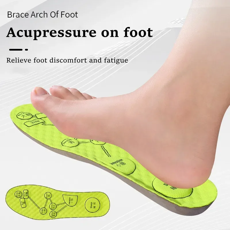 1/2 pair Foot Acupressure Insole Men Women Soft Breathable Sports Cushion Inserts Sweat-absorbing Deodorant Orthopedic Shoe Sole