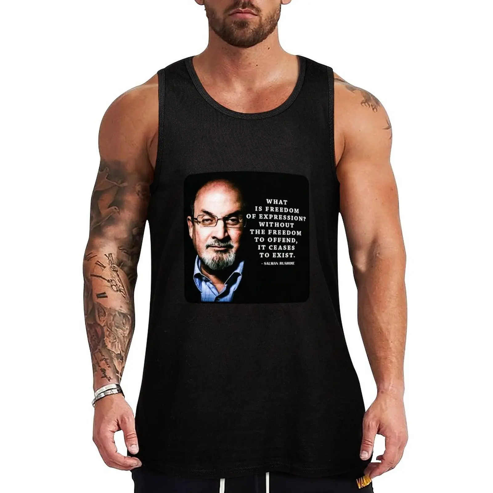 

Salman Rushdie Tank Top Basic Layering Tank Top Casual Sleeveless Soft Shirt