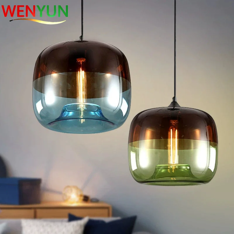 

Minimalist Glass Pendent Lamp Restaurant Bar Pendent Light LED Bar Home Counter Creative Living Room Bedroom Light