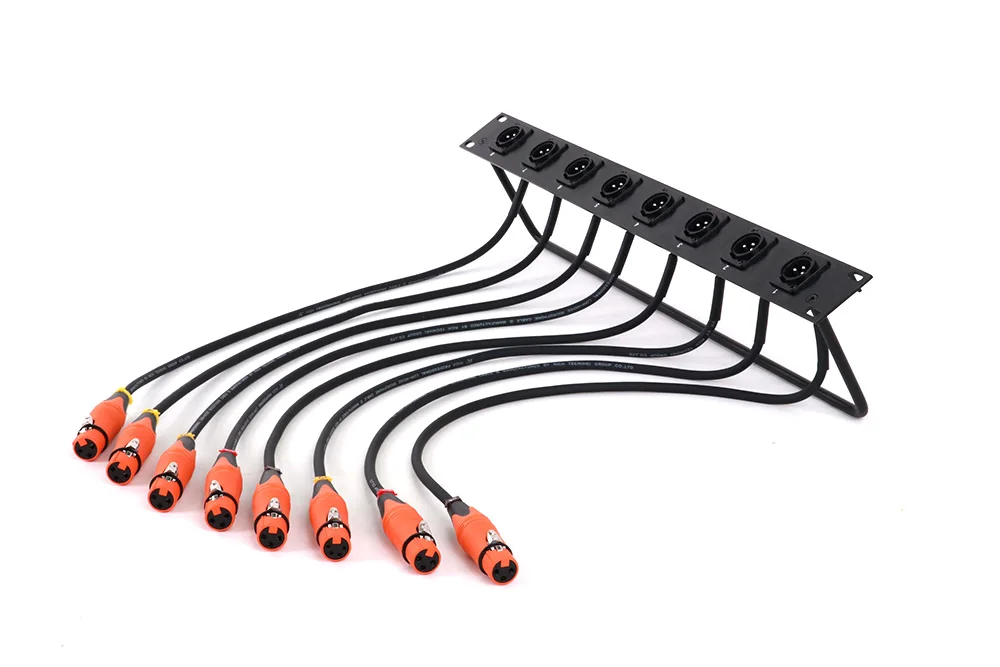 1-teiliges Gehäuse 8-Wege-1u-XLR-Jump-Rack mit XLR-Stecker-D-Stecker an XLR-Buchse Audio kabel 0,5 m-2,5 m oder kunden spezifisch – Detail 9