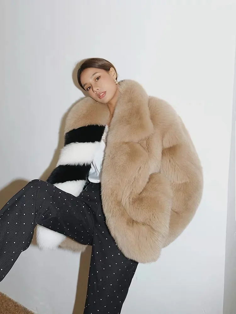 UMI MAO Giacche invernali Nuovo cappotto di pelliccia integrato in vera pelliccia Cappotto di pelliccia di volpe medio-lungo Tendenza europea americana da donna Femme Y2K