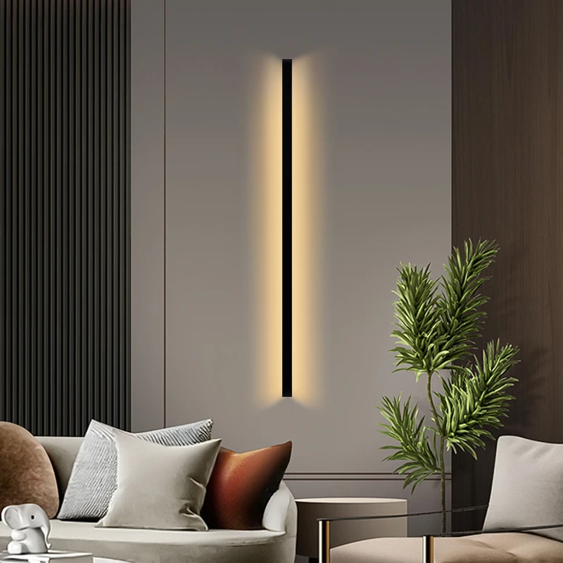 طويل الجدار الخفيفة في الهواء الطلق مقاوم للماء الحديثة شريط طويل LED الإضاءة الجدار مصباح IP65 حديقة التيار المتناوب 85-256 فولت ضوء الديكور في الهواء الطلق