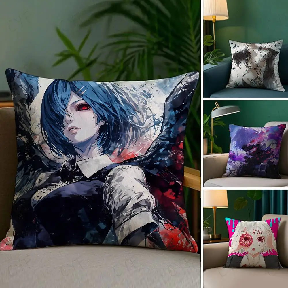 

Cool Anime T-Tokyo GhoulS Pillow Case Custom Printed Brushed Fleece Pillow, Baby Skin-Touch, Eco-Friendly Dye-Sublimation Cushio