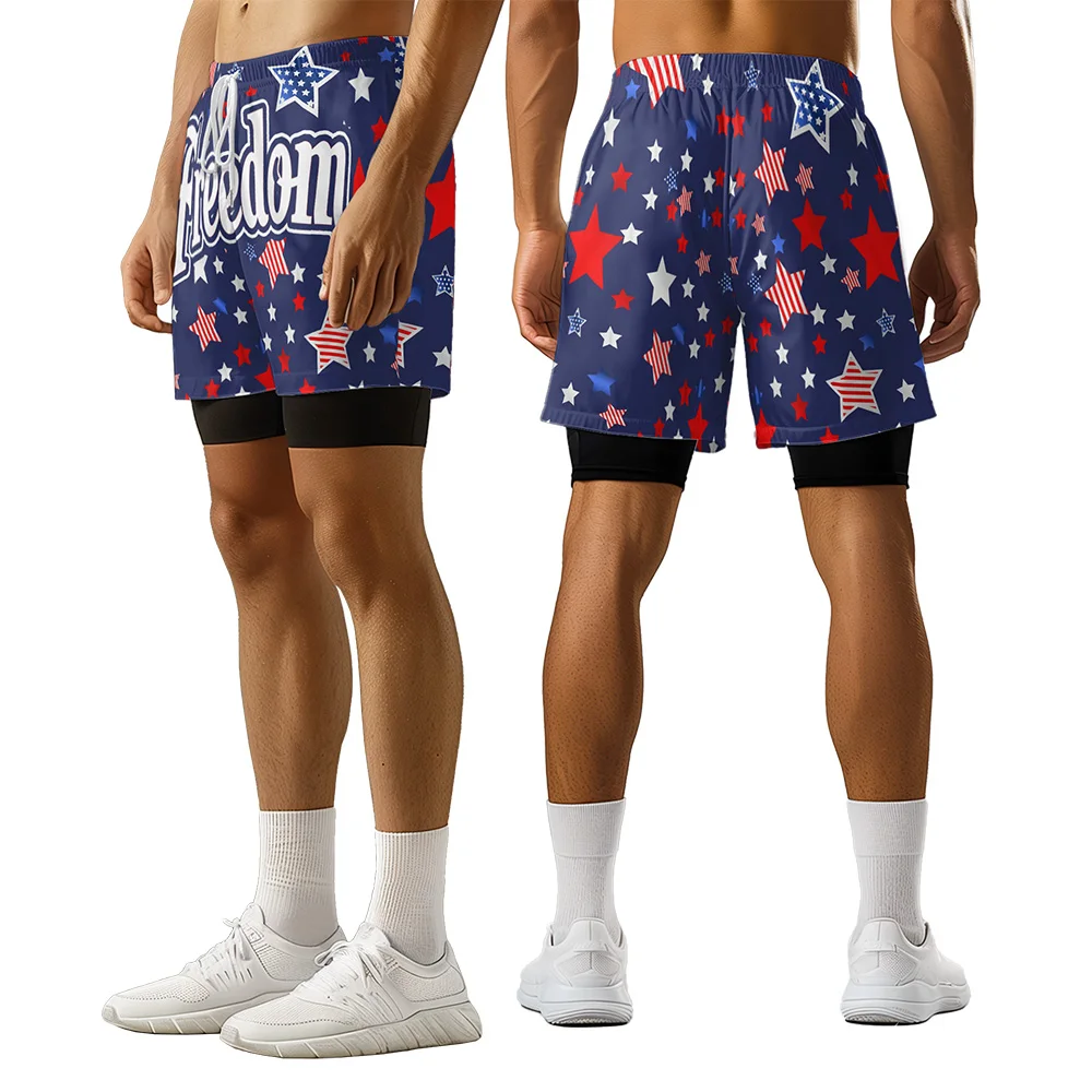 Origineel Ontwerp Onafhankelijkheid Dag Serie Zomer 3d Geavanceerde Print Casual Trend Sport High Street Basketbal Shorts Heren Shorts