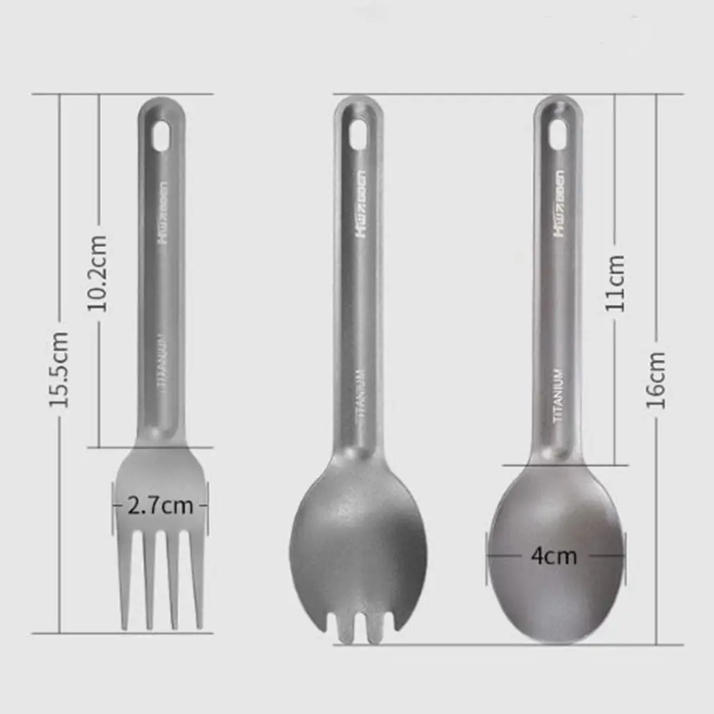 Новая портативная Титановая Ложка с длинной ручкой, искусственная Титановая посуда, инструмент для улицы