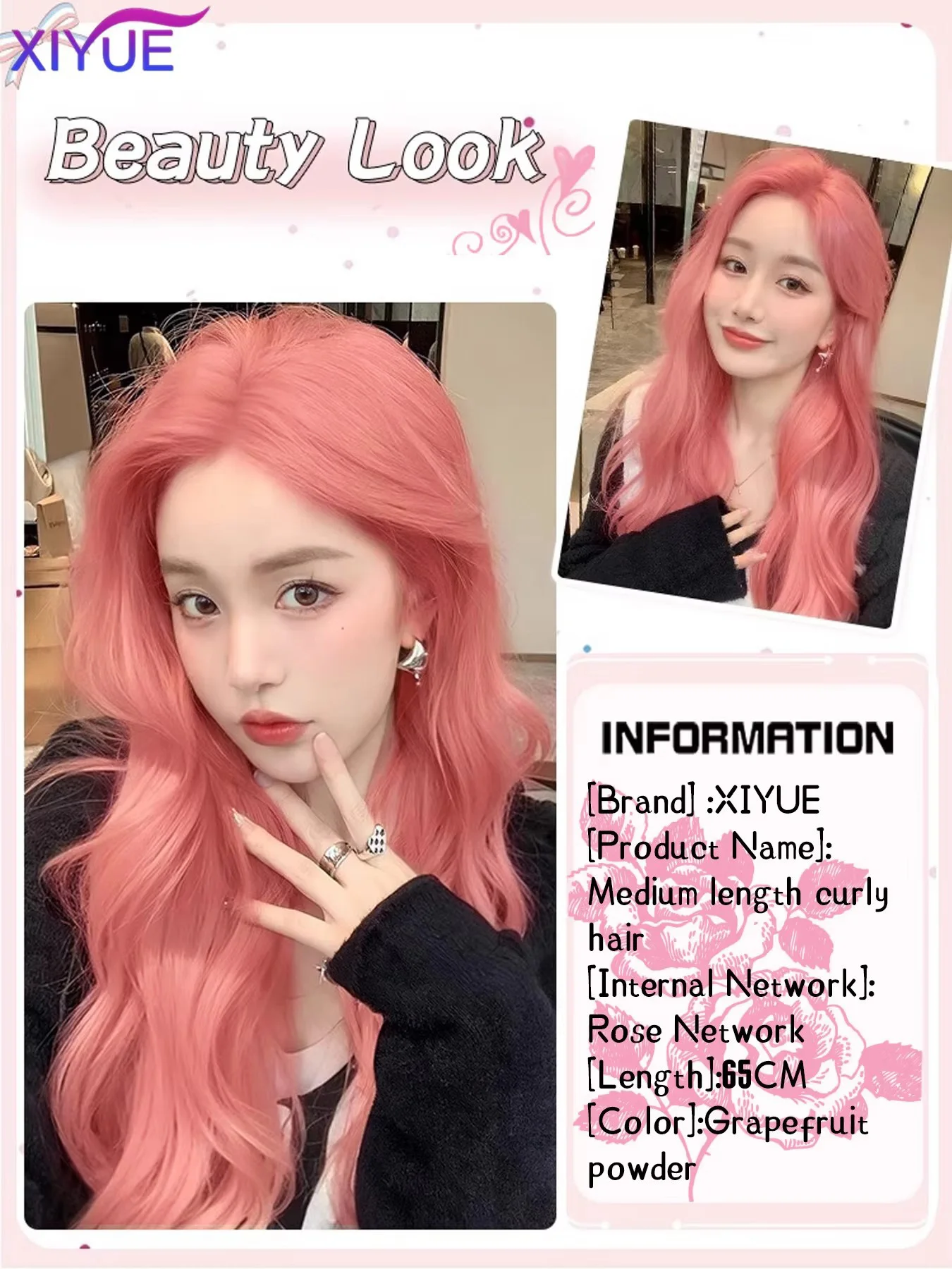 برتقالي وردي شعر مستعار طويل متموج بيروكات صناعية الجزء الأوسط شعر مستعار مموج طبيعي مقاومة للحرارة شعر مستعار للحفلات التنكرية اليومية لـ