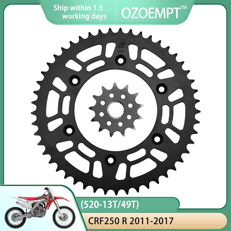 OZOEMPT（520-13T/49T）Motorcycle Front And Rear Sprockets For Hon / da CRF250 R-B,C,D,E,F,G,H 2011-2017