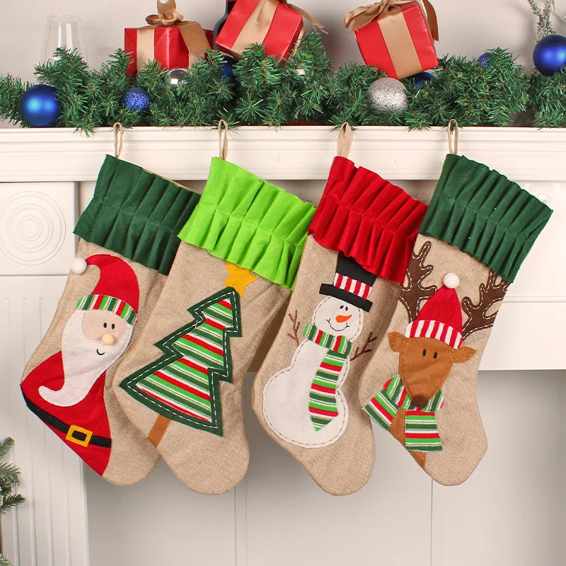 

Christmas Stockings Hanging Pendants Sock Gift Stocking Candy Bags For Party Family Friends Holiday Decoration Christmas Tree