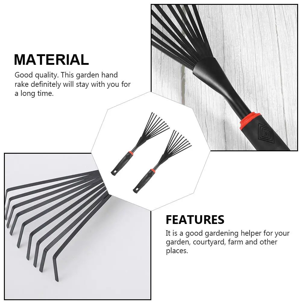 

2pcs Garden Tooth Claw Leaf Durable Hand Rake Carbon Steel Tool For Outdoor Garden Rake Gardening Tools