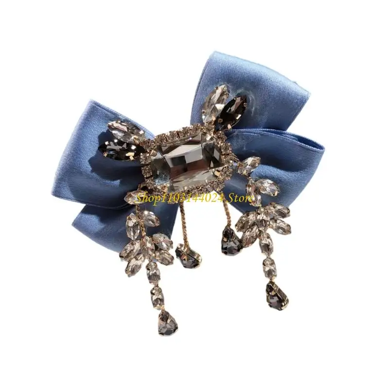 

N5KE винтажный британский стиль, брошь из сплава для пальто, стразы, галстук-бабочка, элегантный аксессуар для элегантного