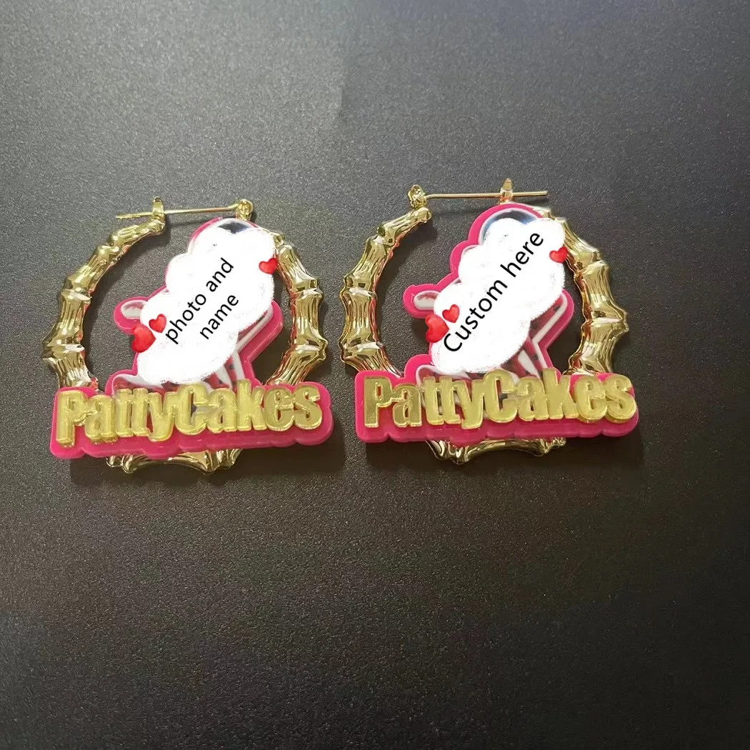 Anting Bambu Nama Kustom Anting Karakter Bayi Akrilik Anting Nama Bambu Perhiasan Anak Kartun Hadiah Lucu Anak Perempuan
