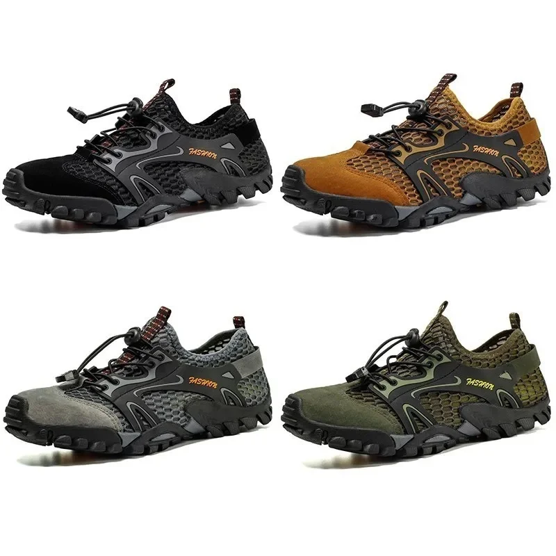 Sepatu Hiking musim panas untuk pria bernapas Non Slip Hiking sepatu Trekking pria Mesh Trekking mendaki sepatu taktis sepatu Air Aqua