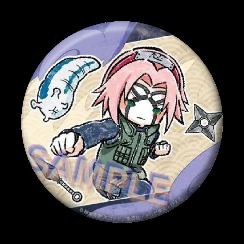 NARUTO Brooches for Woman Colored Drawing Badge Uchiha Sasuke Toy Figures Haruno Sakura Metal Accesorios Hatake Kakashi Jewelry