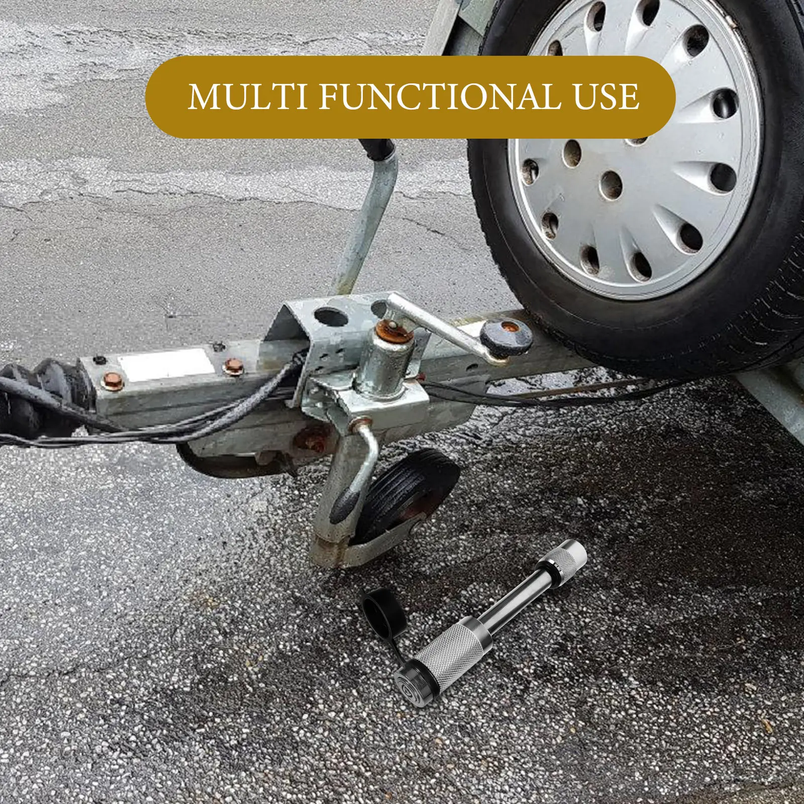 

1Set Versatile Trailer Coupler Lock High Security Steel Hitch Receiver Lock for Car Trailer Hook Bumper Tow Vehicle Accessories
