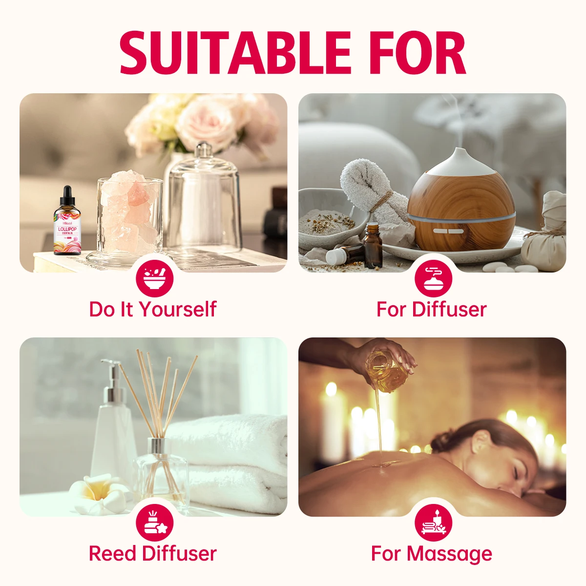 30 مللي مصاصة زيت طبيعي ترطيب وترطيب متعدد الوظائف زيت طبيعي الروائح الناشر المرطب المعطرة