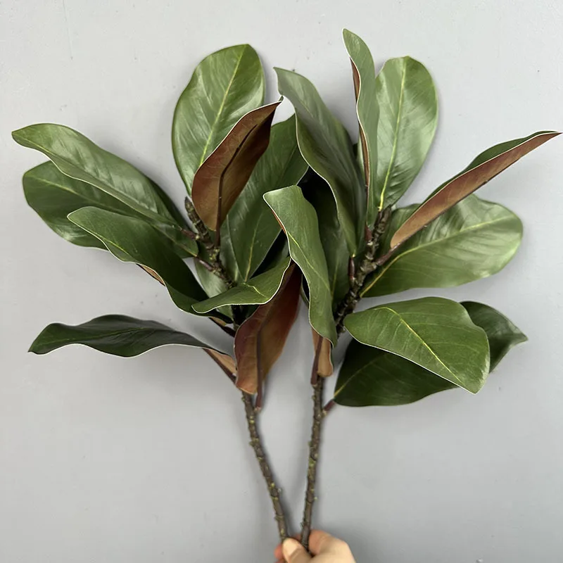 

4Pcs Simulation 10leaves Magnolia Branch Plants for Home Decoration Magnolia Camellia Plastic Green Plants Party Wedding Layout