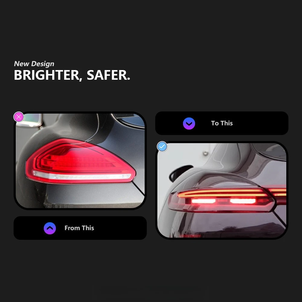 For Porsche Panamera 10-16 LED Tail Light, Sequential Flowing Lights, Rear Lamp Assembly, Upgrade Car Parts