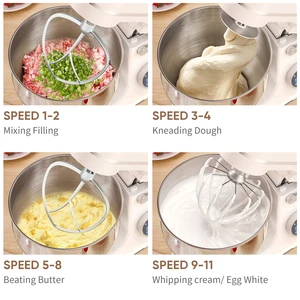 Biolomix-Kitchen Food Stand Trộn, 1200W, 11 tuổi, động cơ DC, màn hình OLED kỹ thuật số, Máy trộn thực phẩm điện, Hook Mass, Whisk 8 Viện trợ nhà bếp chai bán hàng chính - №8