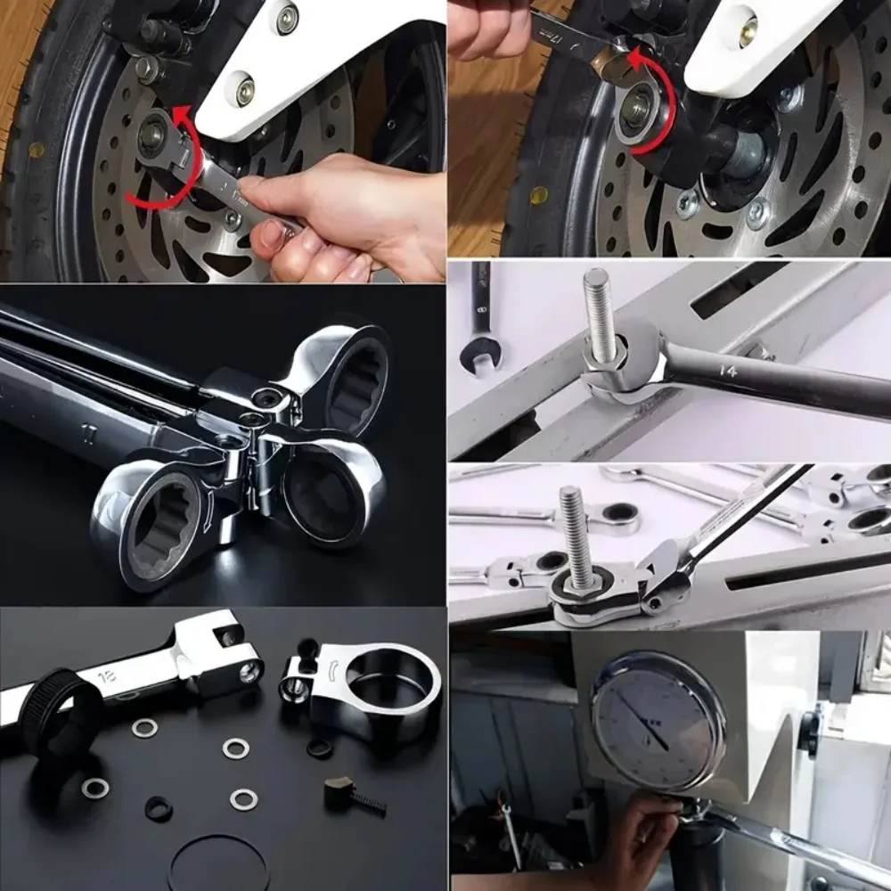 مجموعة مفاتيح ربط مرنة، مفتاح ربط متري 6-17 مم، مفتاح ربط بسقاطة، مجموعات أدوات يدوية مترية، أدوات إصلاح السيارات #2