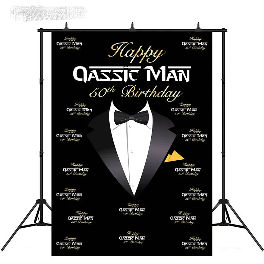 5x7FT Business Formal Suit Tailcoat Tuxedo Happy Birthday Bow Tie Custom Photo Studio Backdrop Background Vinyl 220cm X 150cm