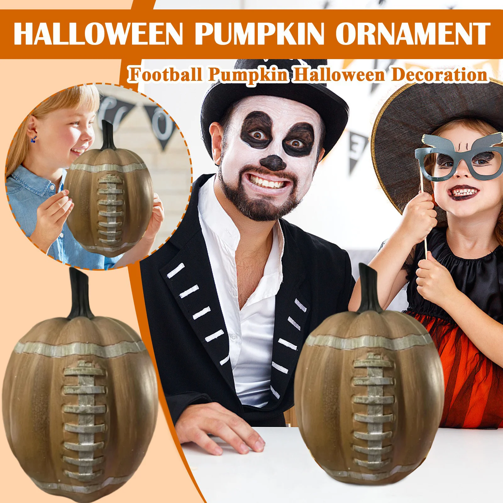 Football Pumpkin Ornament Halloween Decor Trending Sports Themed Props Popular Funny Party Supplies Indoor Decoration 2026