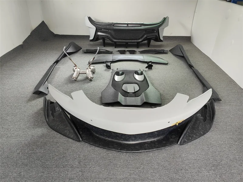 Used for McLaren 540 570S 570GT Upgrade 600LT Style Matte Forged Grain Front Bumper Rear Bumper Side Skirt Rear Spoiler Body Kit