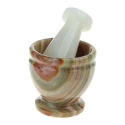 1 Set Marble Grinder Chinese Manual Stone Mortar Garlic Masher Household Kitchen Pepper Spice Food Kitchen Grinder Tool