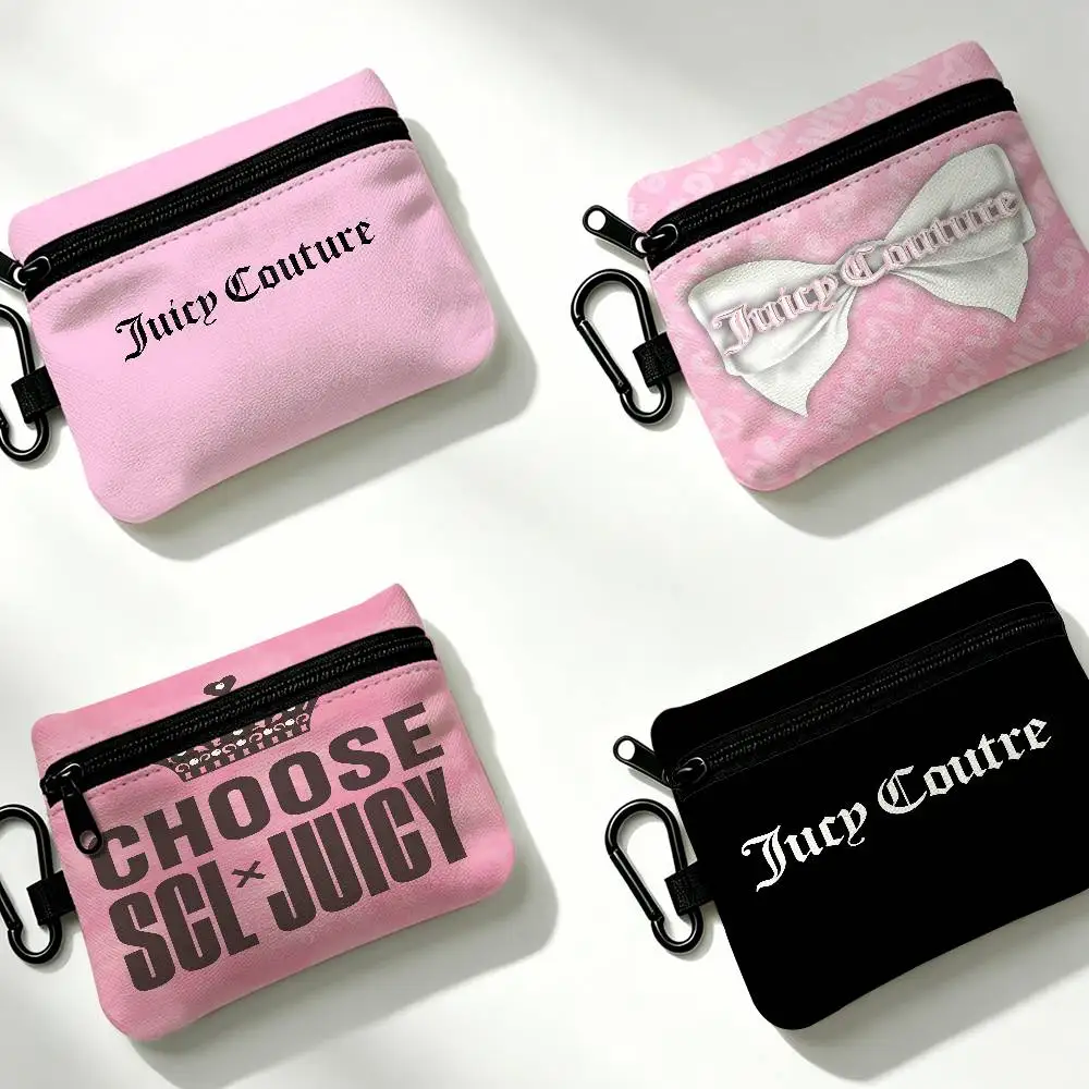 J-Juicy-Couture Y2K-Glam Wear-resistant Oxford Cloth Coin Purse Portable Backpack Hanging Card Storage Bag