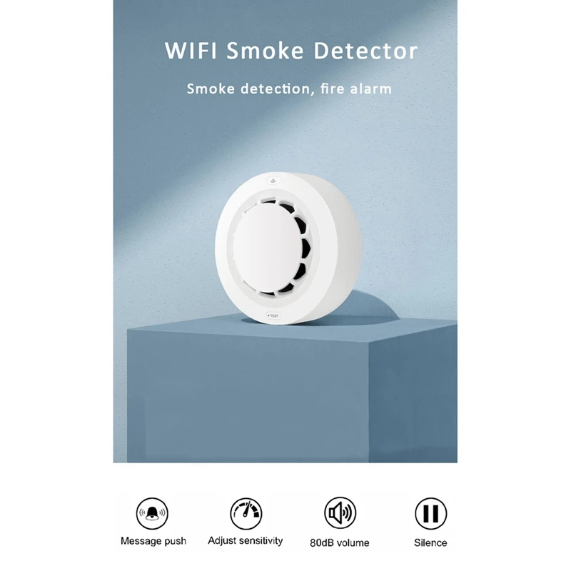 2-In-1 Wireless Tuya Smoke Detector With Temperature Humidity Smoke Fire Alarm For Home Connect Alarm System Security