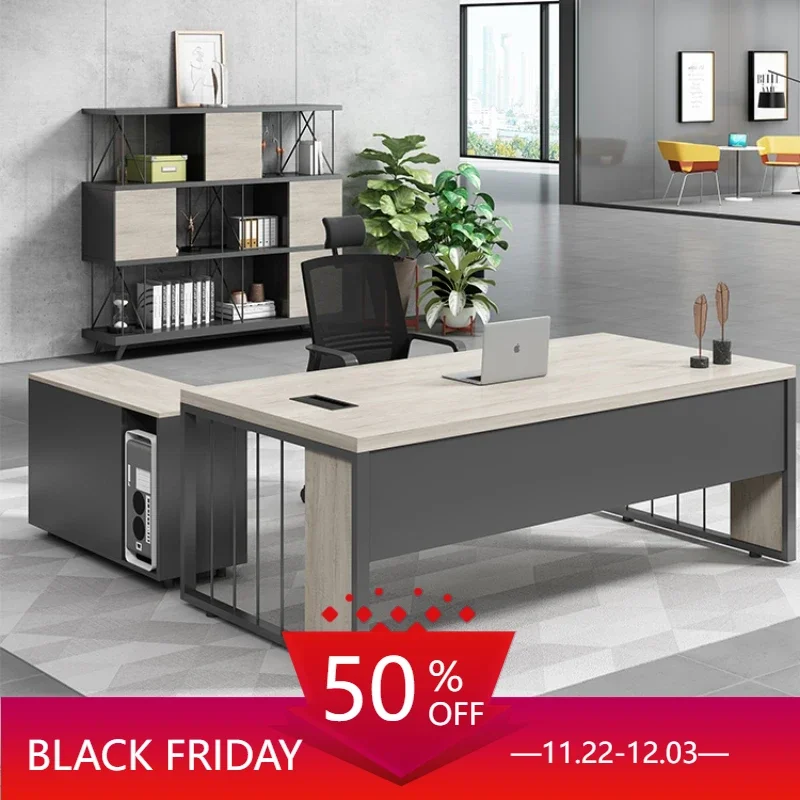 

Manager Simplicity Office Desks Charge Modern Computer Boss Office Desks Combination Mesa Escritorio Working Equipment QF50OD