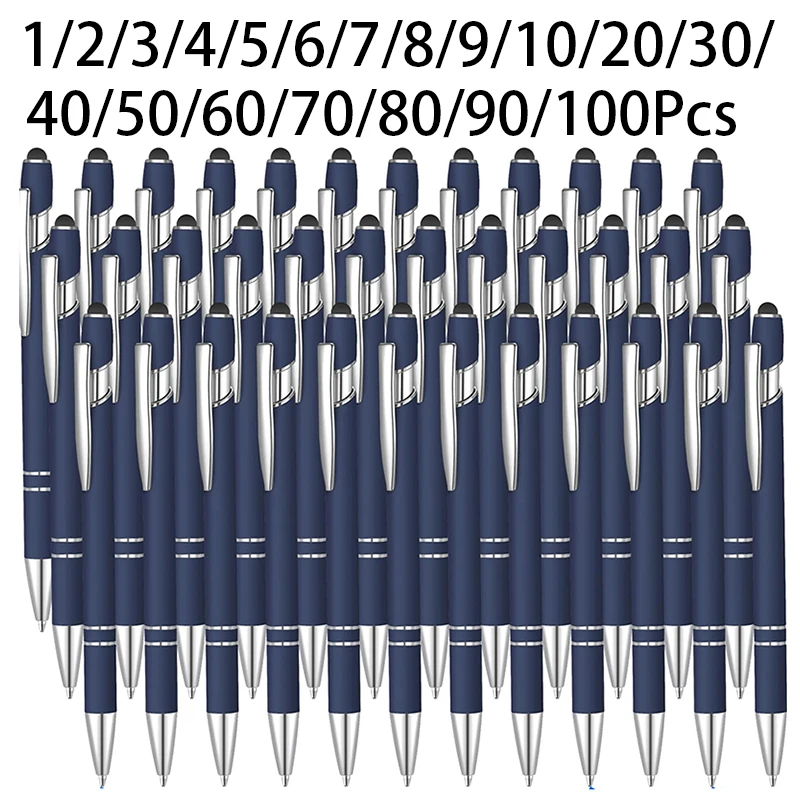 

1-100Pcs Multifunction Ball Stylus Soft Touch Screen Pen 2 In 1 With Ball Pen