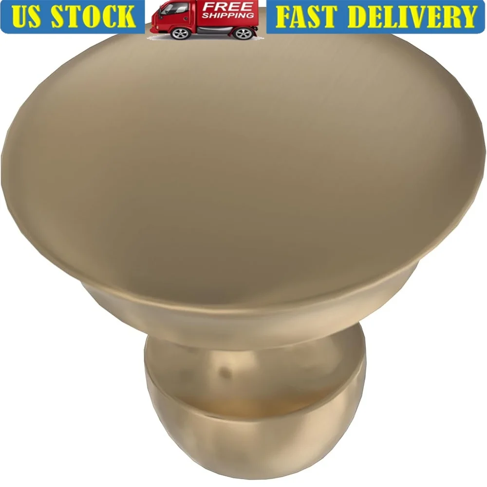 

10-Pack Classic Cabinet Knobs Champagne Bronze Handles Durable Metal Dresser Kitchen Drawer Hardware Easy Update 1-3/16 Inch