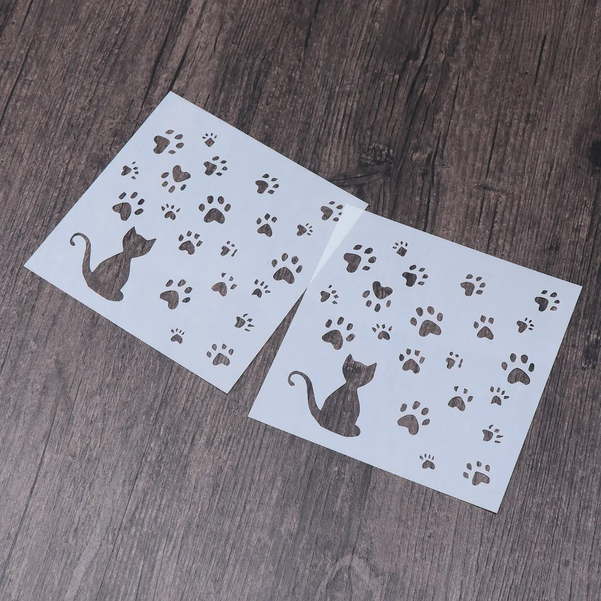3Pcs Cat Shape Stencil Set Hollow Out Drawing Templates for DIY Art Projects Scrapbooking Photo Albums Sketchbooks Childrens