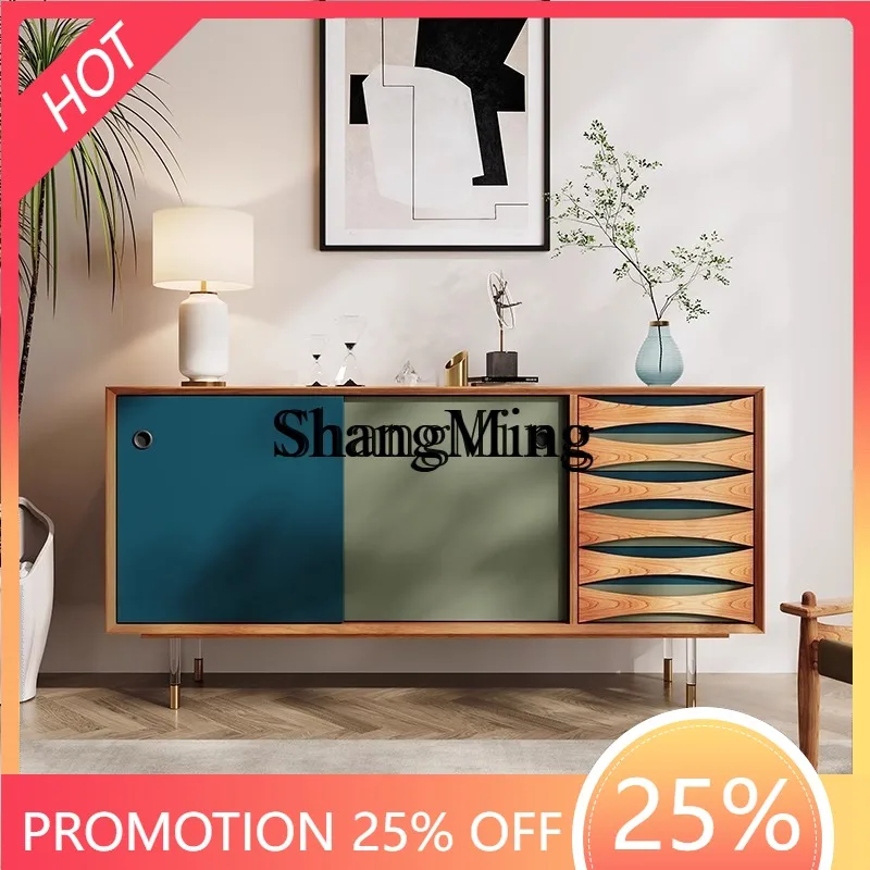 

SM new dining side living room solid wood wall decoration tea cabinet modern simple drawer entrance cabinet