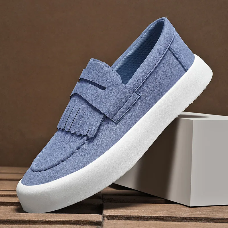 

Модные синие мужские лоферы, кроссовки, летние дизайнерские замшевые мужские повседневные туфли, туфли без шнуровки с круглым носком и низким вырезом для мужчин, zapatos hombre