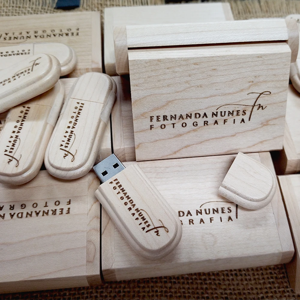 50PCS/LOT (free custom LOGO)wooden usb + box USB3.0 flash drive pendrive 8gb 16gb 32gb 64gb 128gb memory stick photography photo