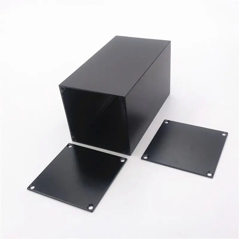 

1pcs56*56*100mm Black Metal Junction Box Waterproof Aluminium Case PLC Project Instrument Amplifier Enclosure Electronic Housing