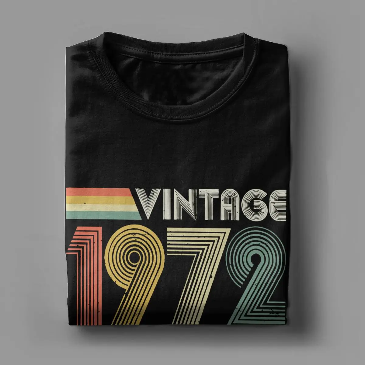 Vintage 1972 50th Birthday Gift T-Shirt for Men Pure Cotton T Shirt Dad Father 50 Years Old Short Sleeve Tees Printing Clothing