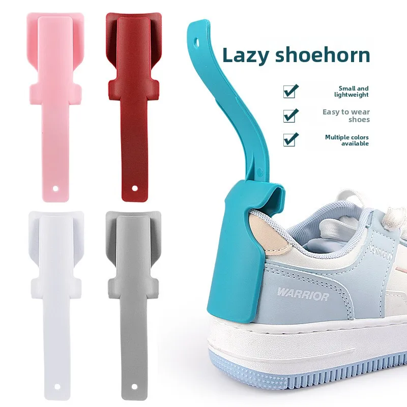 Lazy Shoe Horn for Kids Elderly Hands-Free Easy Step-In Portable Small Shoe Helper with Handle for Seniors and Children