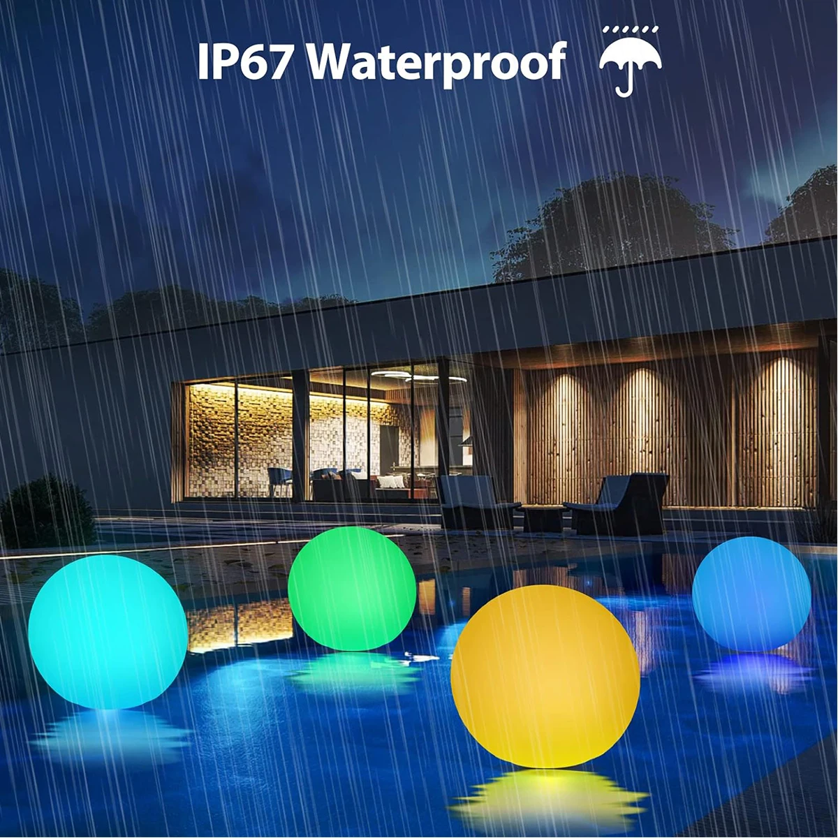 Solar Rechargeable LED Ball Light Color Changing Solar Globe Lamp IP67 Waterproof Outdoor Garden Light for Bar Yard Patio Path