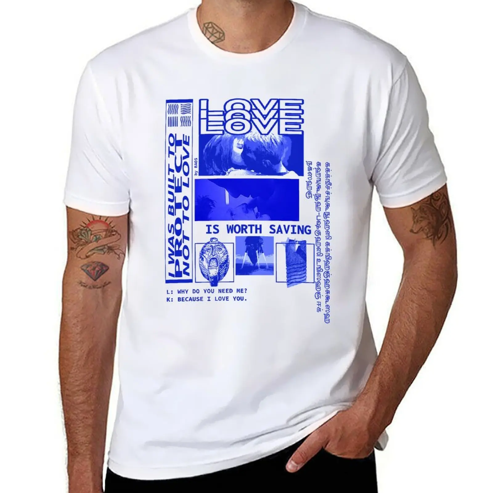 Love is worth saving T-Shirt man t shirts graphic man t shirt cotton T-Shirt