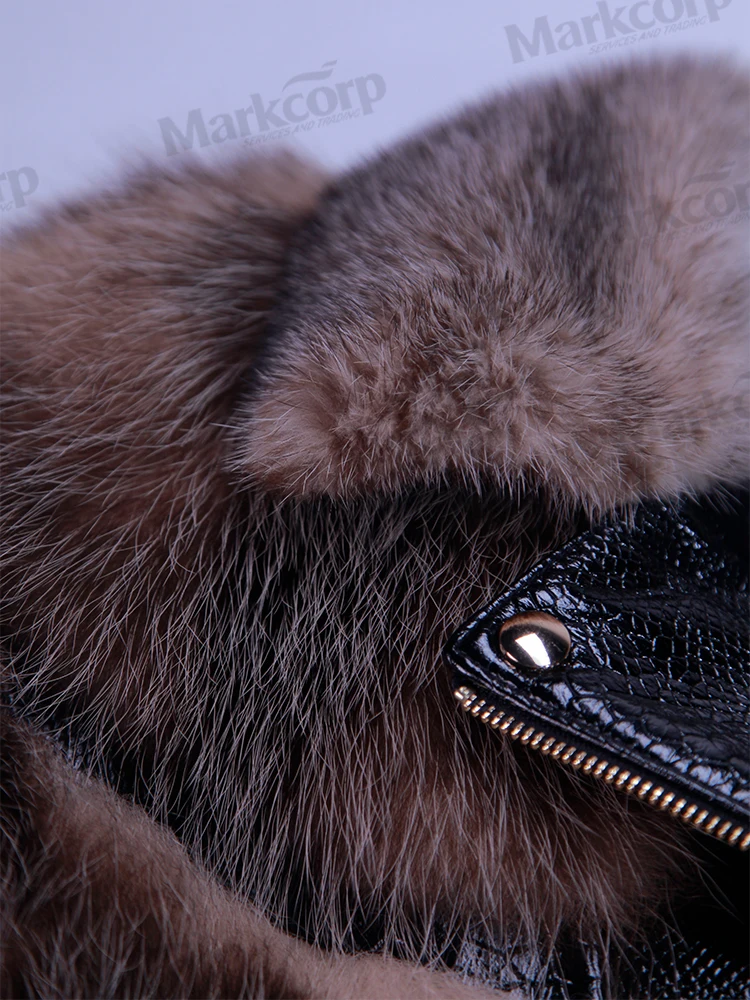 【 Markcorp 】 Fashion fur jacket 50 North American mink bag+20 cross mink+30 sheepskin stand up collar jacket