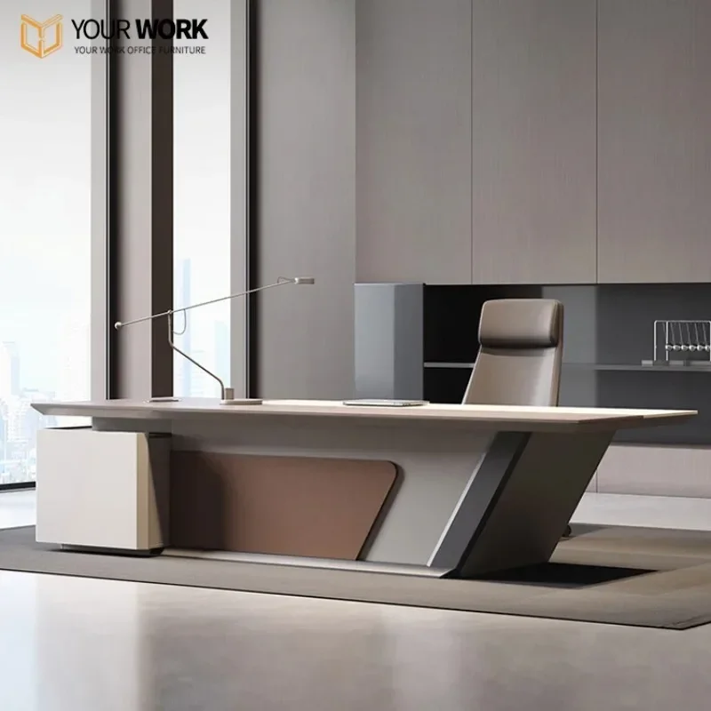 New Product modern luxury office desk design ceo executive desk manager L-shaped high density board latest office table