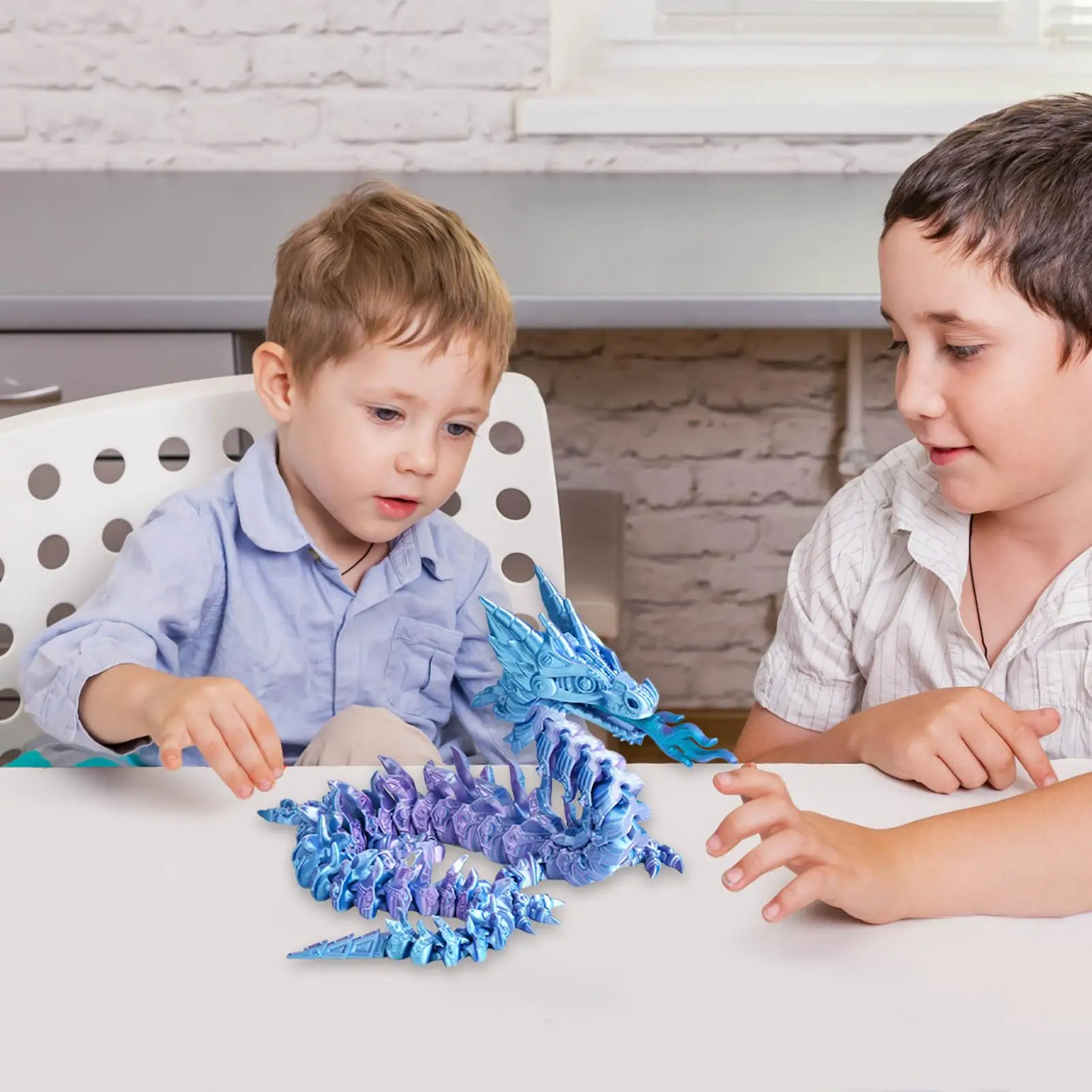 

3D Dragon Flexible Movement Articulated Toy Sensory Collectible 3D Fire Dragon Statue For Desk Bookshelf Room Display Decor