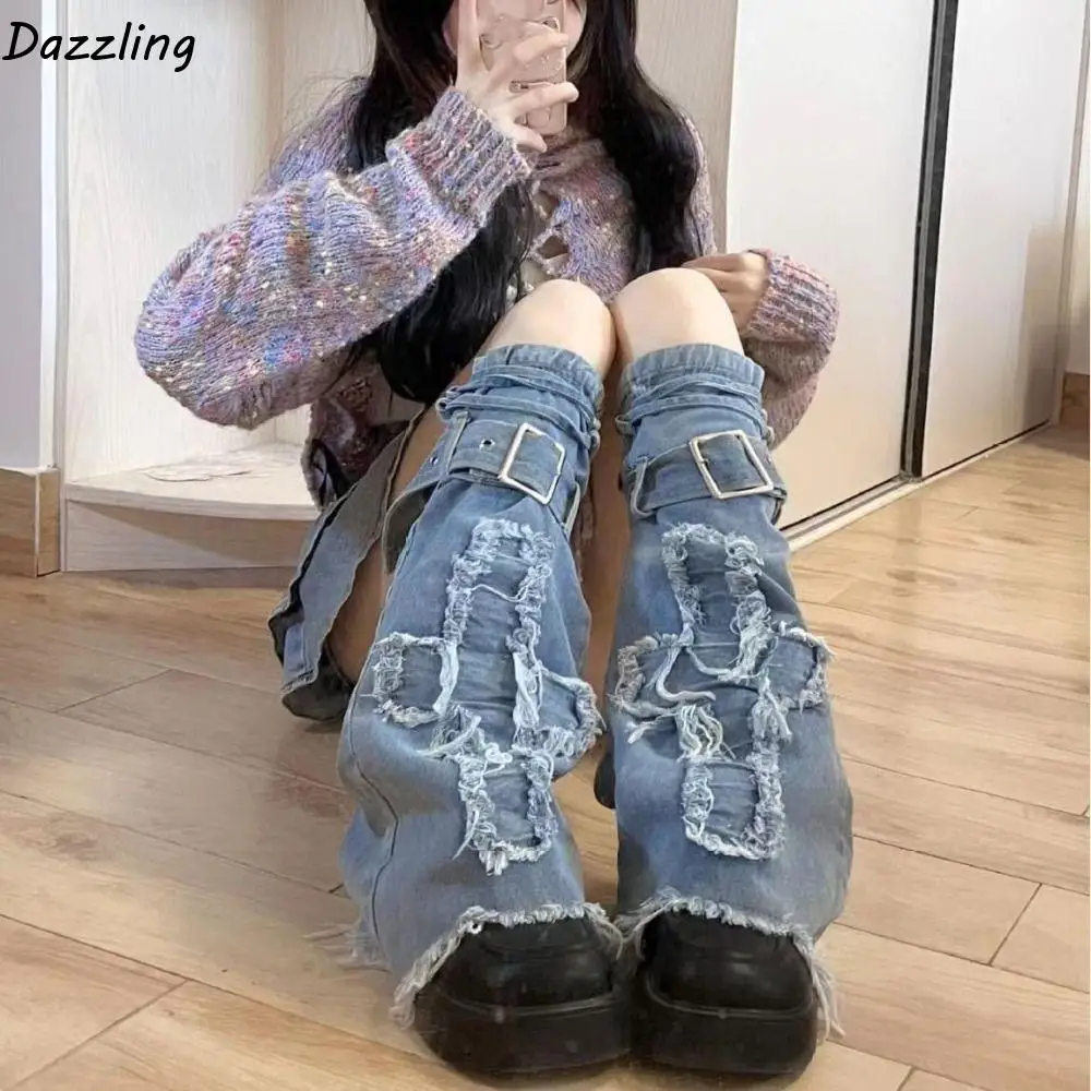 

Fashion Y2k Cross Leg Warmers Spicy Girl JK Trumpet Leg Covers Retro Sweet Cool Long Stockings Women