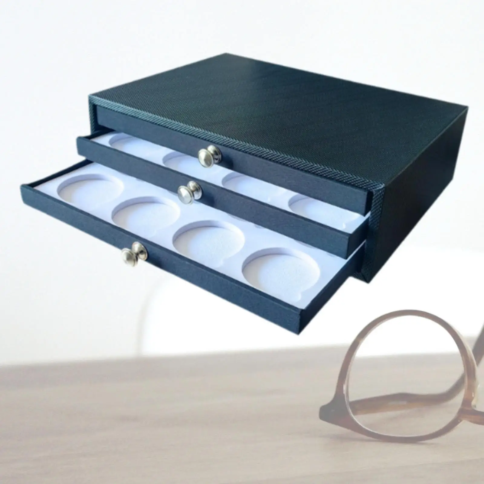 

Drawer Organizer Tray Store Women Men Storage Box Glasses Len Display Case